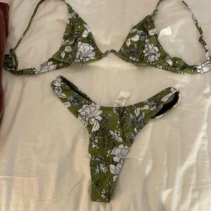 Nasty Gal Floral Thong & Underwire Bikini Set